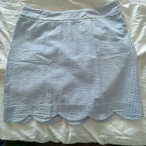 Seersucker scalloped skirt